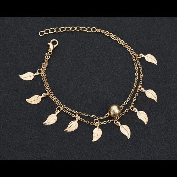 BOHO TASSEL LEAF ANKLET - Picture 3 of 4